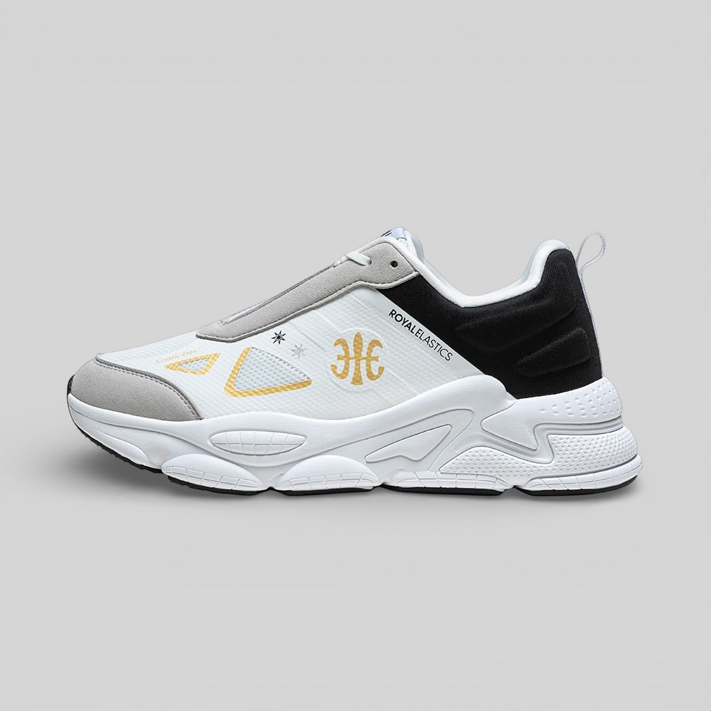 Men's SKY (Star I) White Black Gold Mesh Sneakers 007361-093-6
