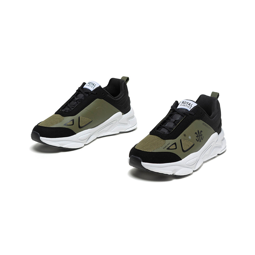 Men's SKY (Star I) Dark Green Black Mesh Sneakers 007361-449 - ROYAL ELASTICS