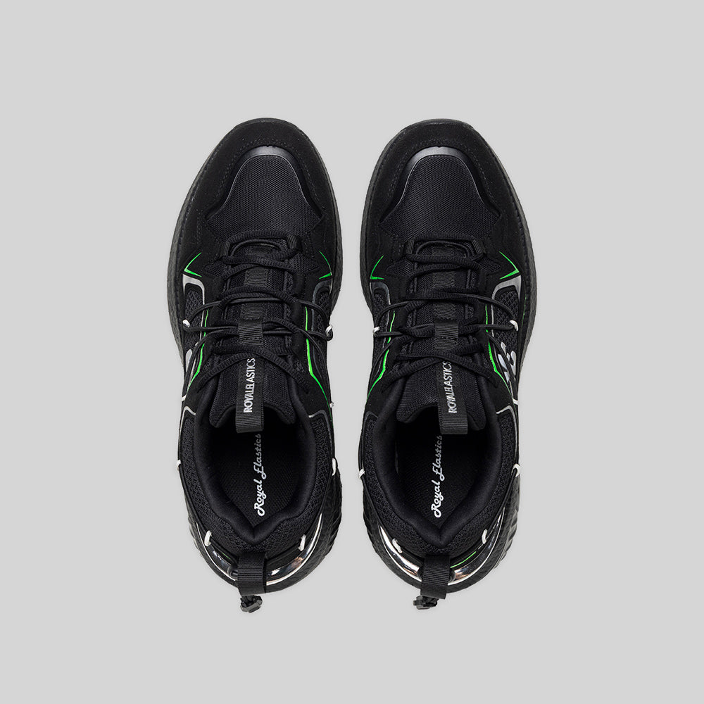 Men's TRON (Star III) Black Green Mesh Sneakers 010261-994-4