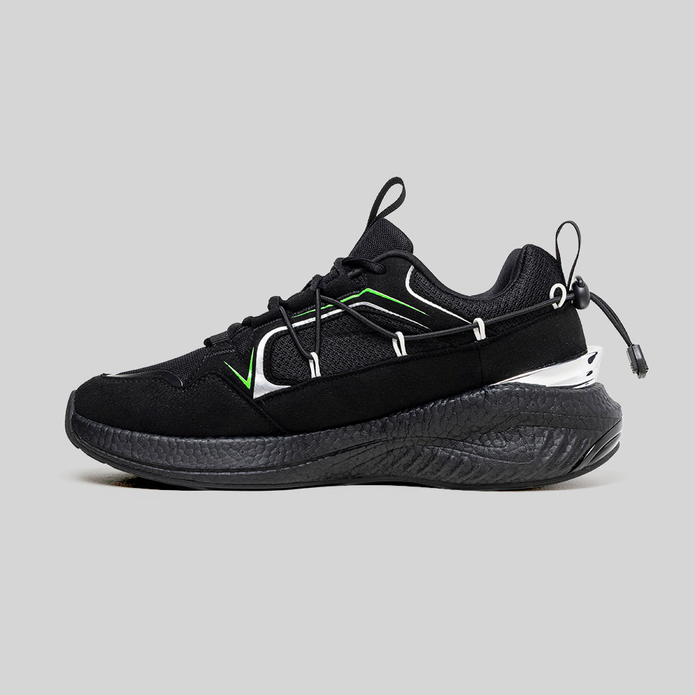 Men's TRON (Star III) Black Green Mesh Sneakers 010261-994-6