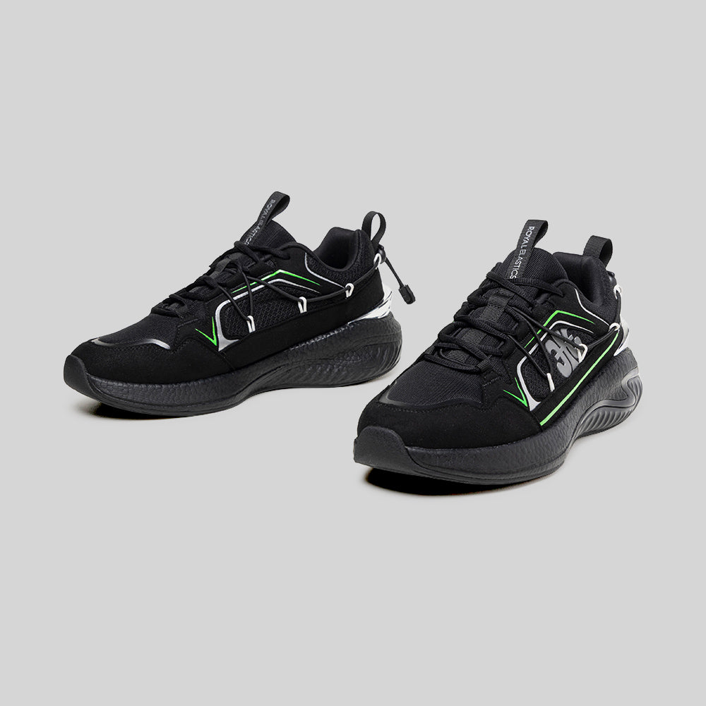 Men's TRON (Star III) Black Green Mesh Sneakers 010261-994-7