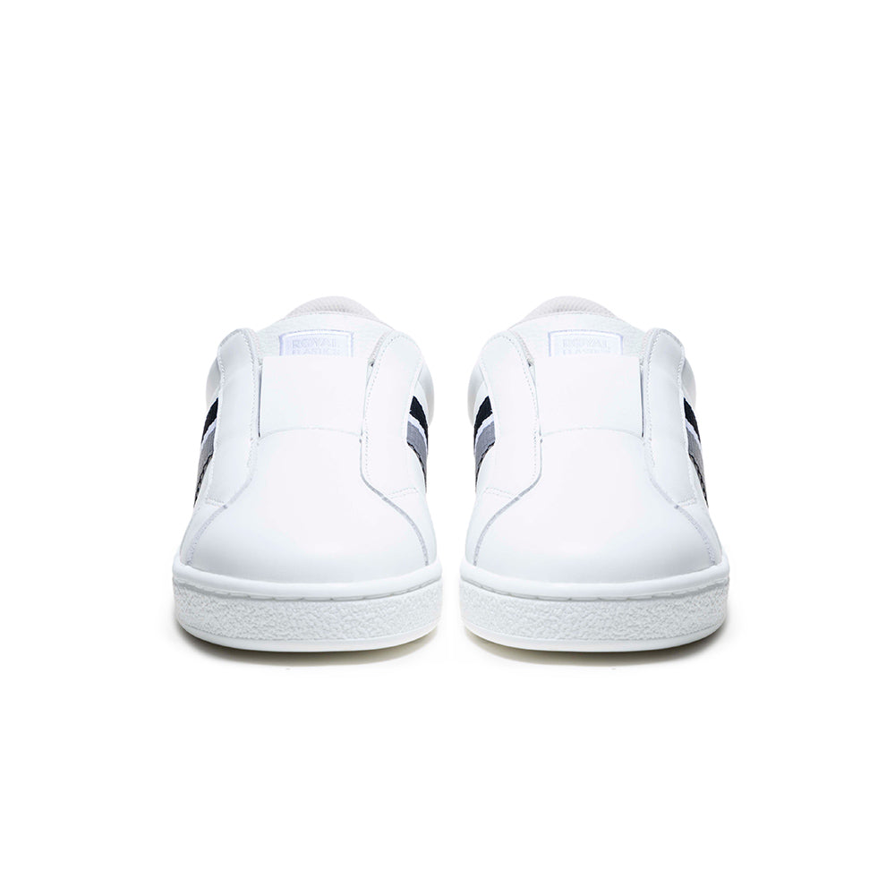Men's Bishop White Black Red Leather Sneakers