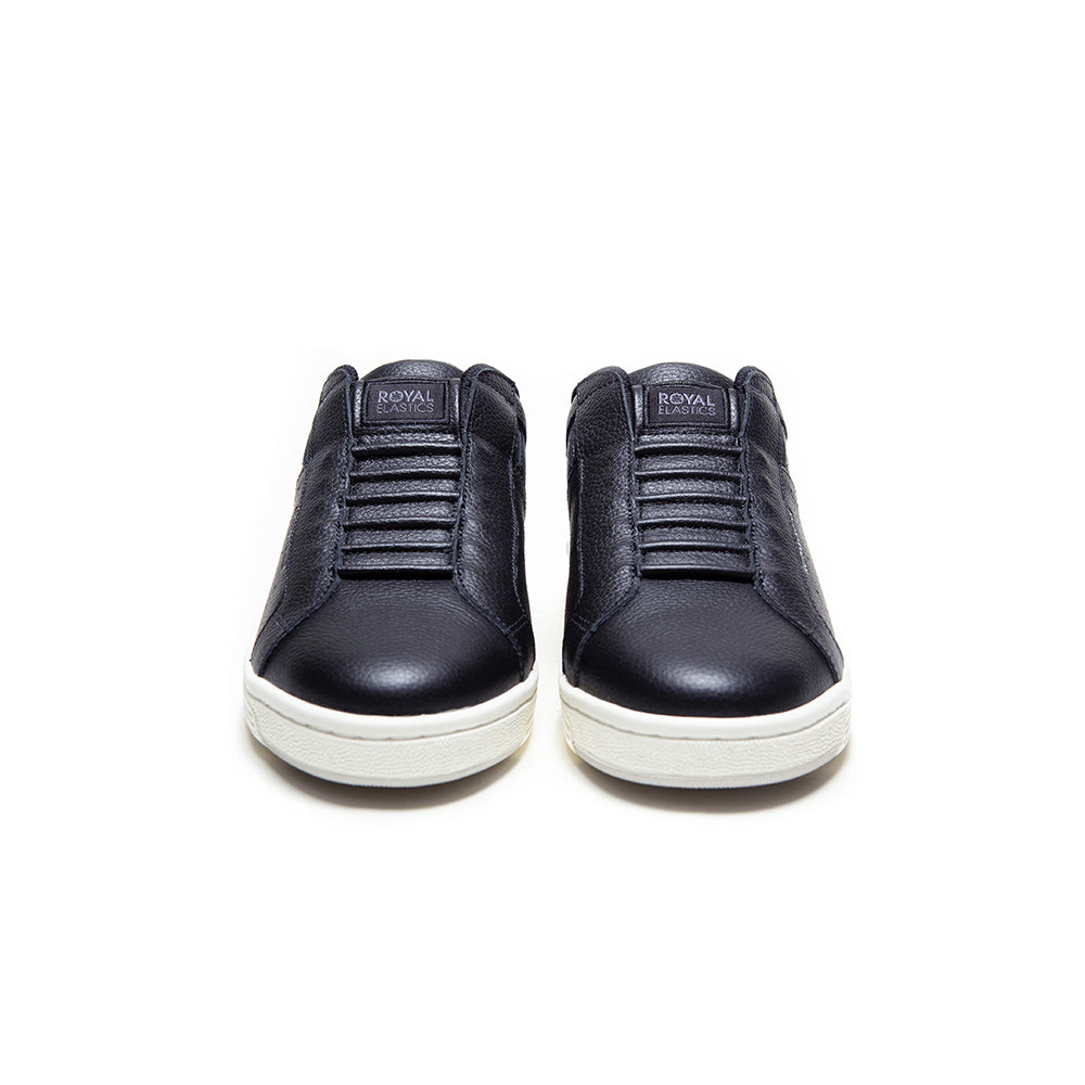 Men's Icon OG Black Gray Logo Leather Sneakers 01942-998