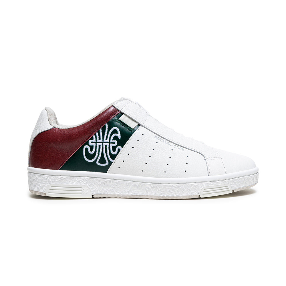 Men's Icon OG White Green Red Logo Leather Sneakers