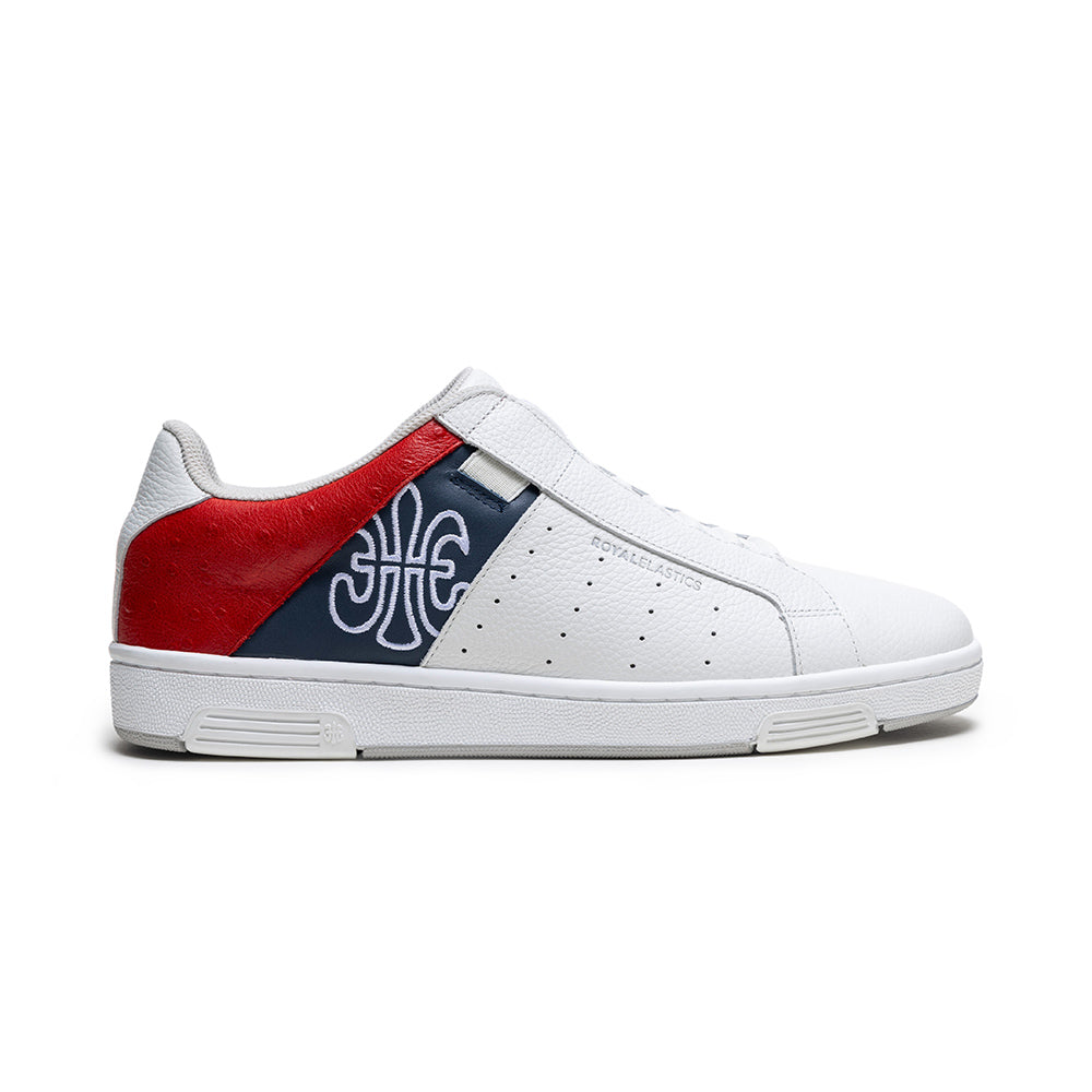 Men's Icon OG White Blue Red Logo Leather Sneakers