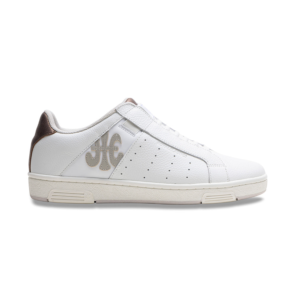 Men's Icon OG White Gold Logo Leather Sneakers