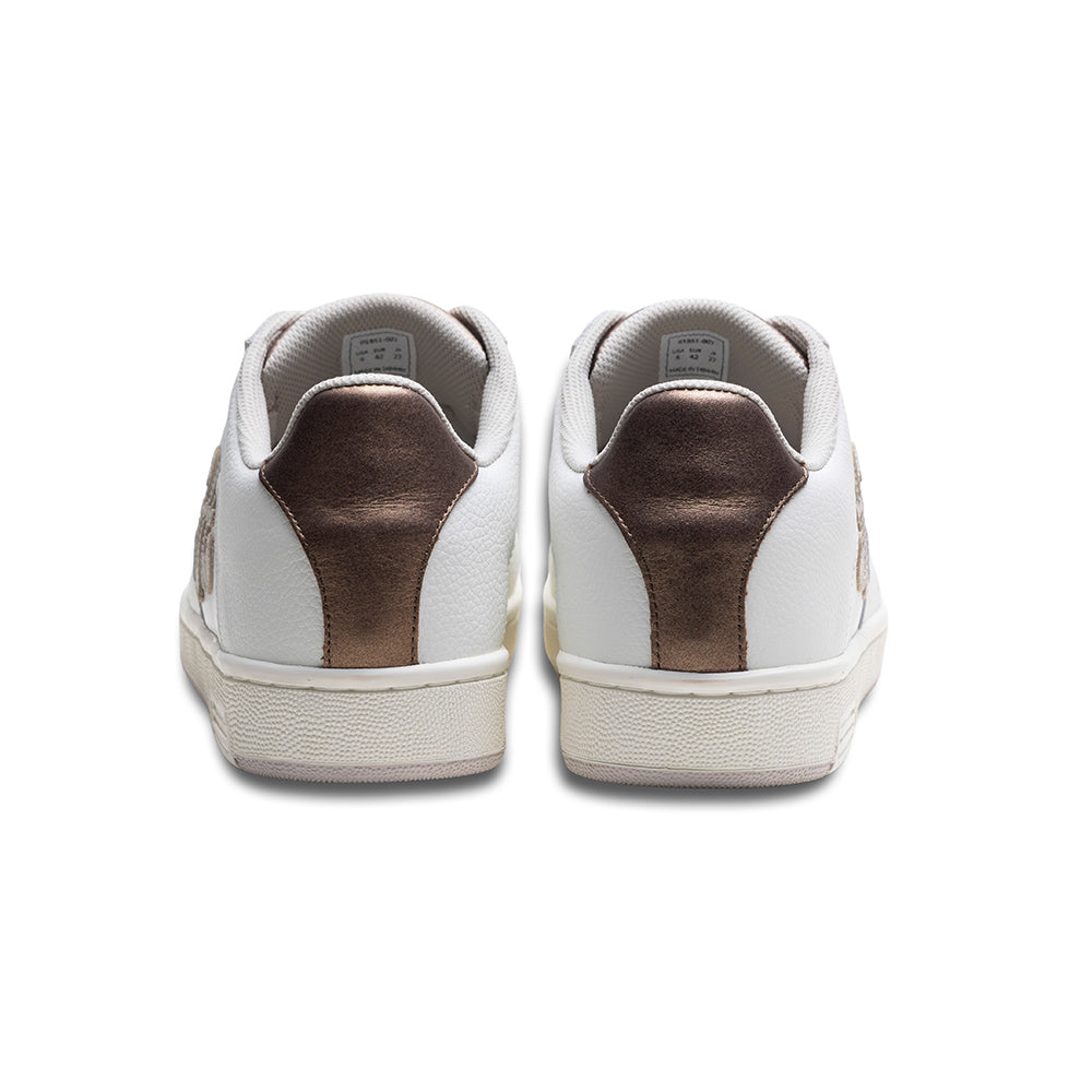 Men's Icon OG White Gold Logo Leather Sneakers