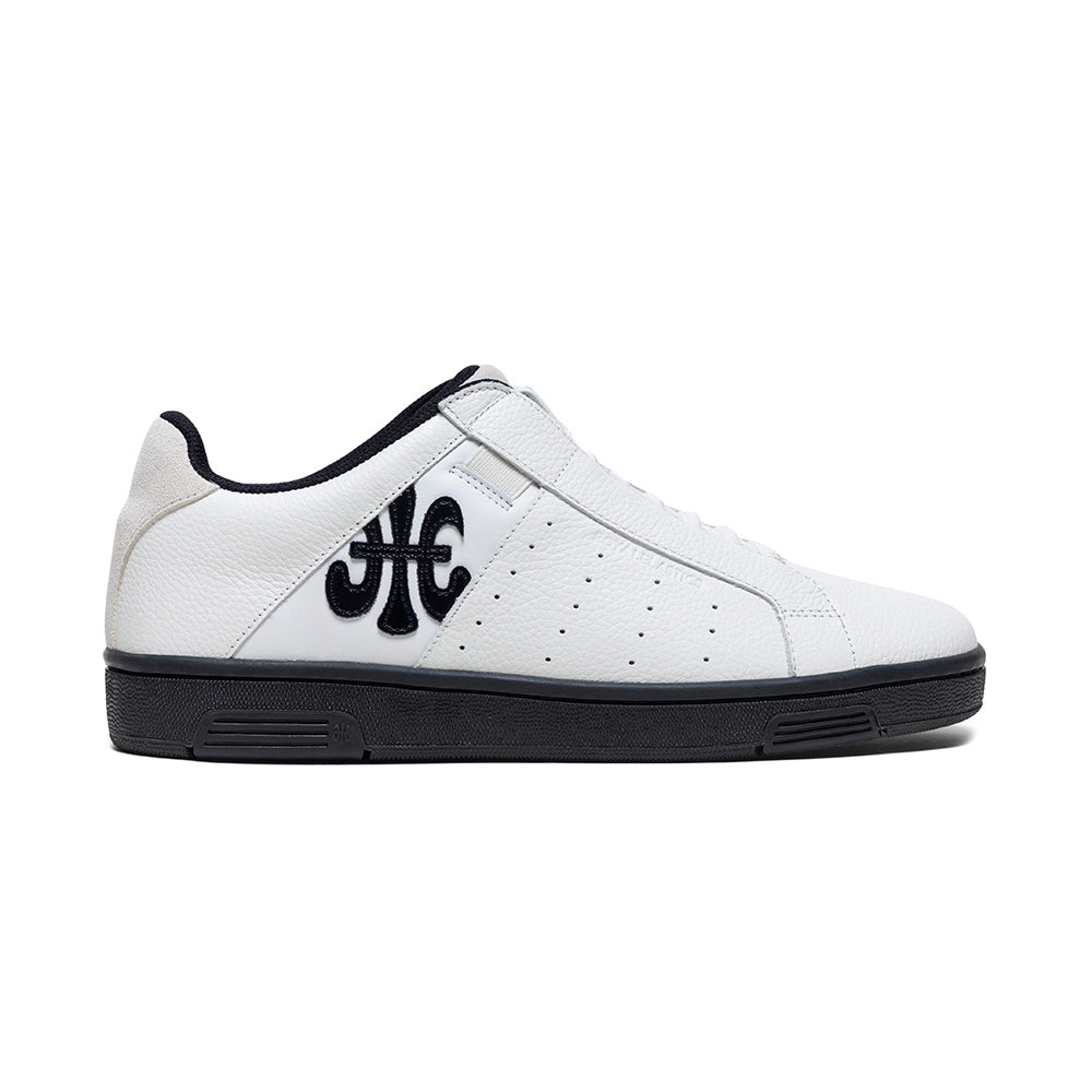 Men's Icon OG White Black Logo Leather Sneakers