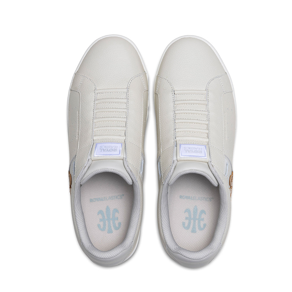Men's Icon OG Beige Gold Logo Leather Sneakers