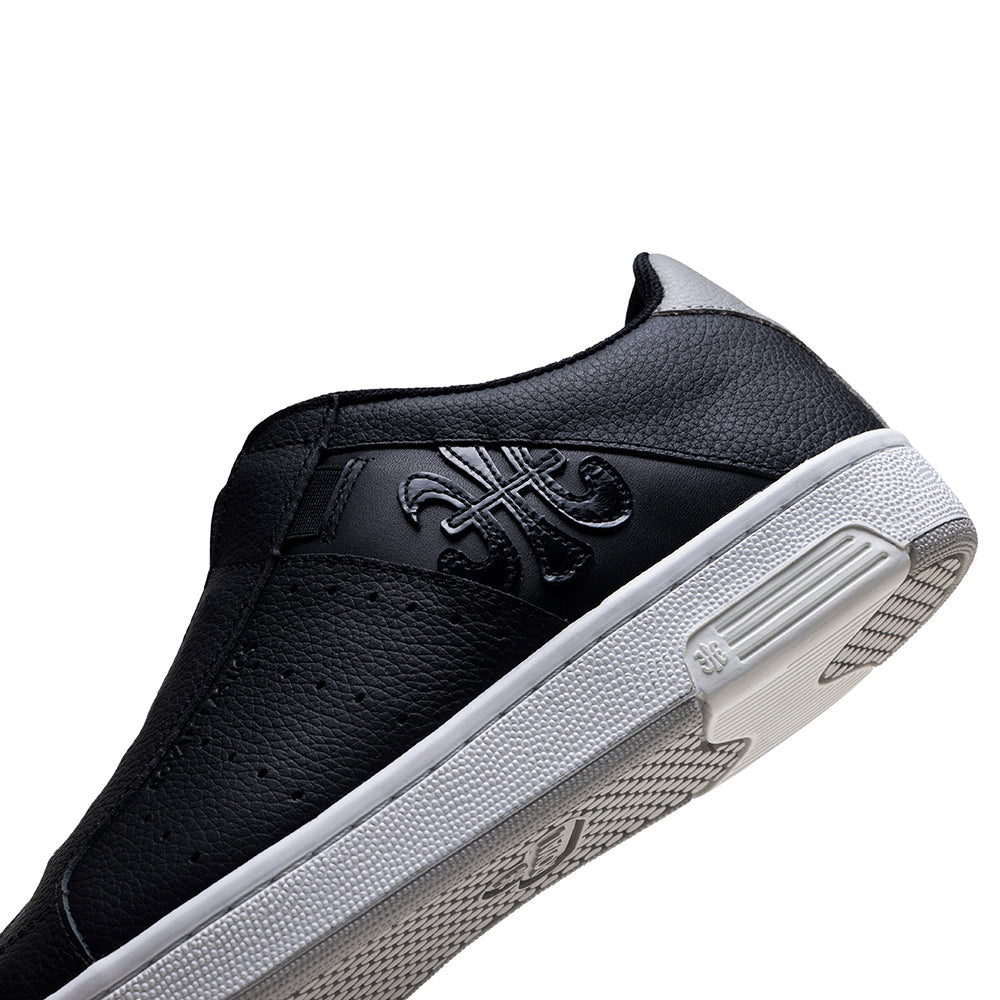 Men's Icon OG Black Gray Logo Leather Sneakers