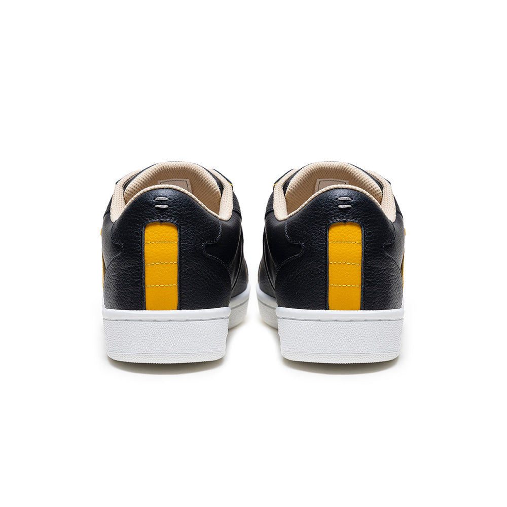 Men's Adelaide Black Yellow Leather Sneakers