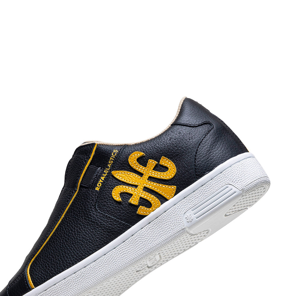 Men's Adelaide Black Yellow Leather Sneakers