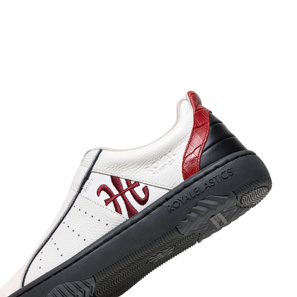 Men's Icon 2.0X White Red Black Leather Sneakers