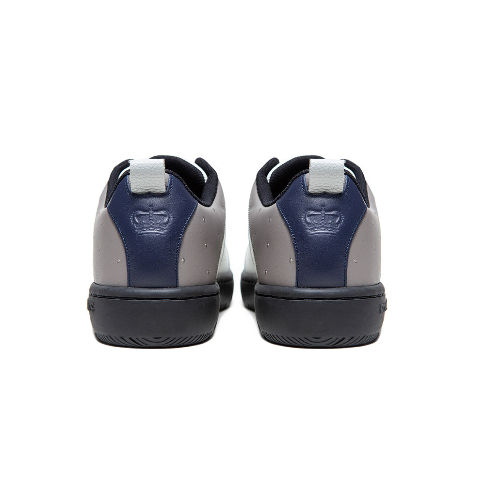 Men's Icon 2.0 White Gray Black Logo Leather Sneakers