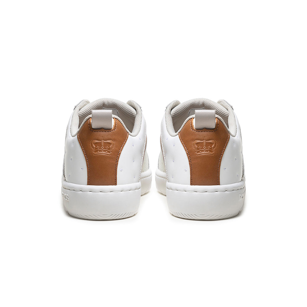 Men's Icon 2.0 White Brown Logo Leather Sneakers