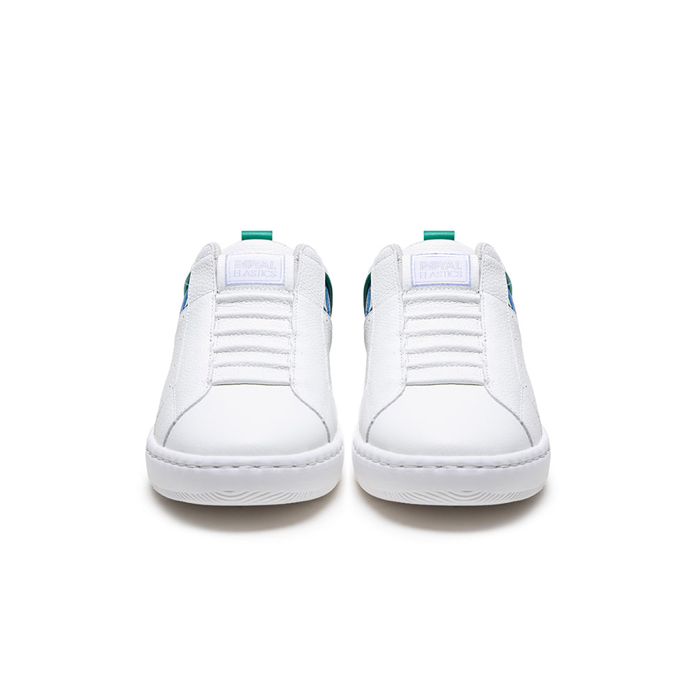 Men's Icon 2.0 White Blue Logo Leather Sneakers