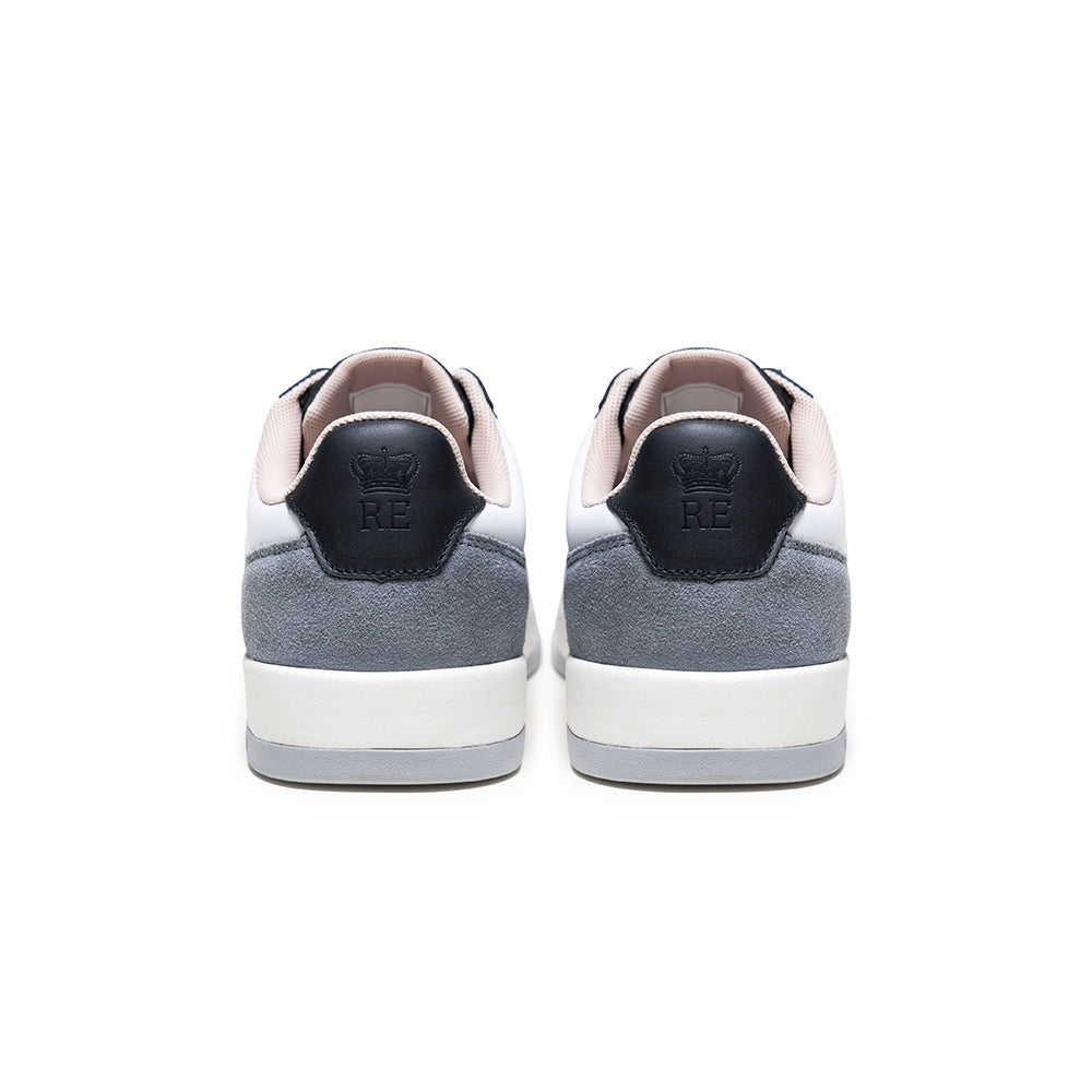 Men's Crown Lux White Black Gray Leather Sneakers