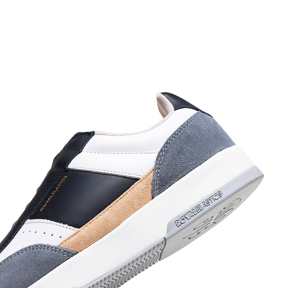 Men's Crown Lux White Black Gray Leather Sneakers