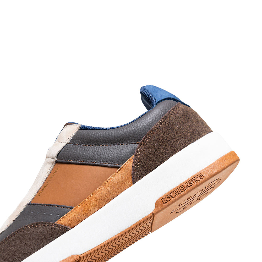 Men's Crown Lux Gray Brown Blue Leather Sneakers