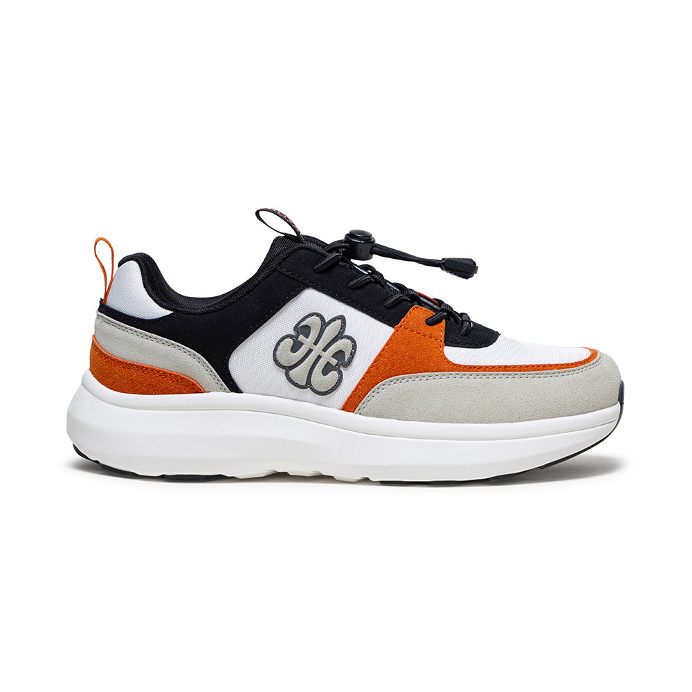 Men's Riviera White Black Orange Casual Sneakers