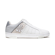 Women's Icon OG White Beige Gray Logo Leather Sneakers