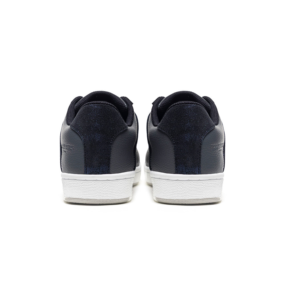 Women's Icon OG Gray Black Purple Logo Leather Sneakers 901952-865-3