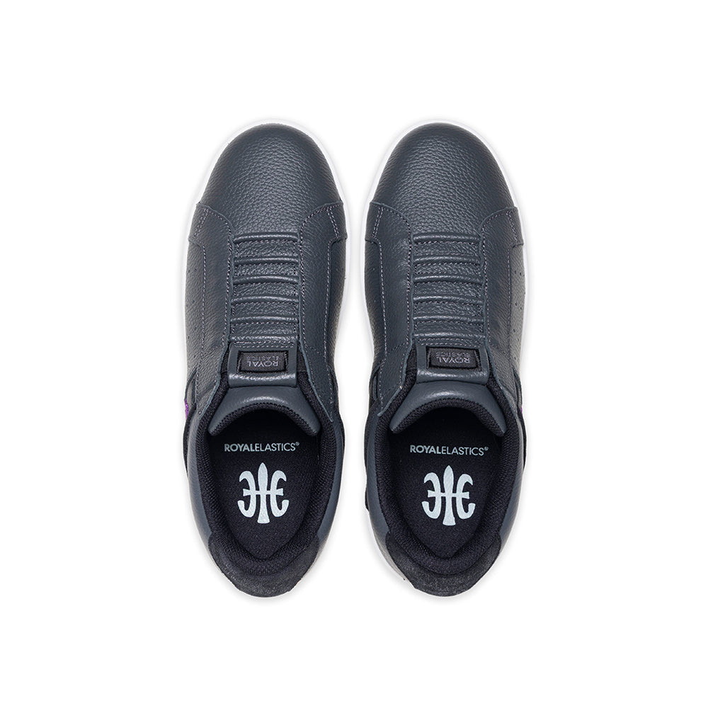 Women's Icon OG Gray Black Purple Logo Leather Sneakers 901952-865-4