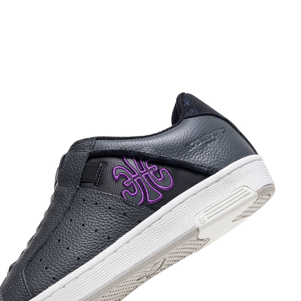 Women's Icon OG Gray Black Purple Logo Leather Sneakers 901952-865-5