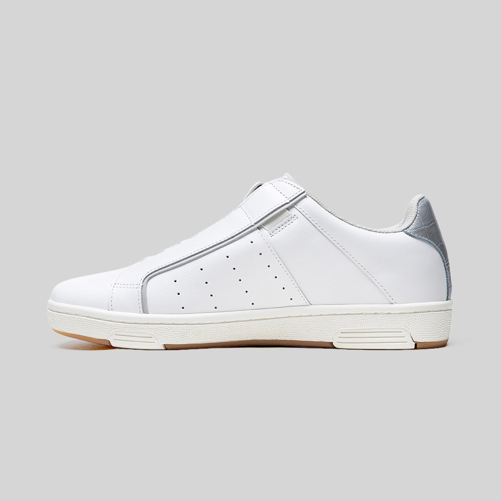 Women's Icon OG White Silver Logo Leather Sneakers 001962-008-2
