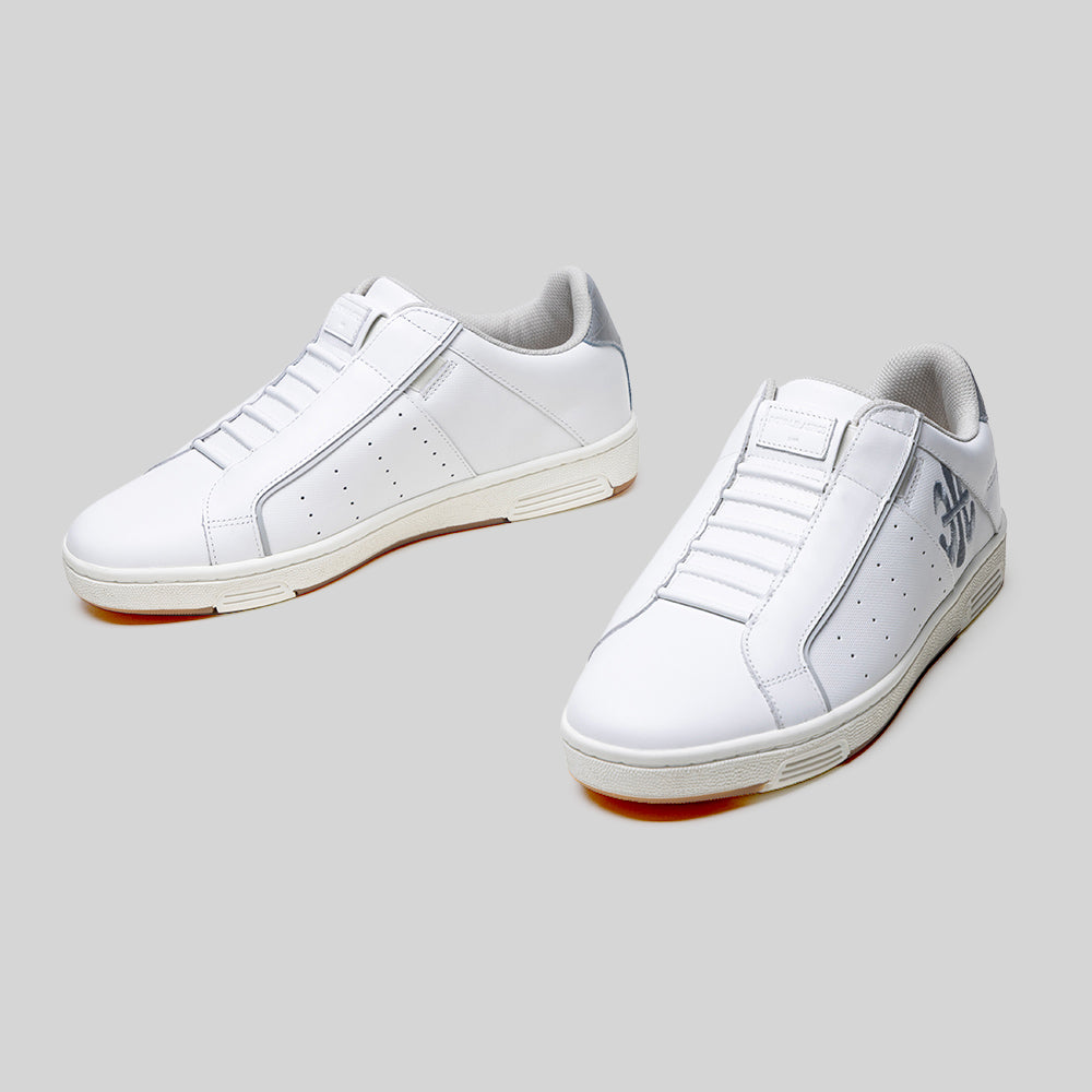 Women's Icon OG White Silver Logo Leather Sneakers 001962-008-7