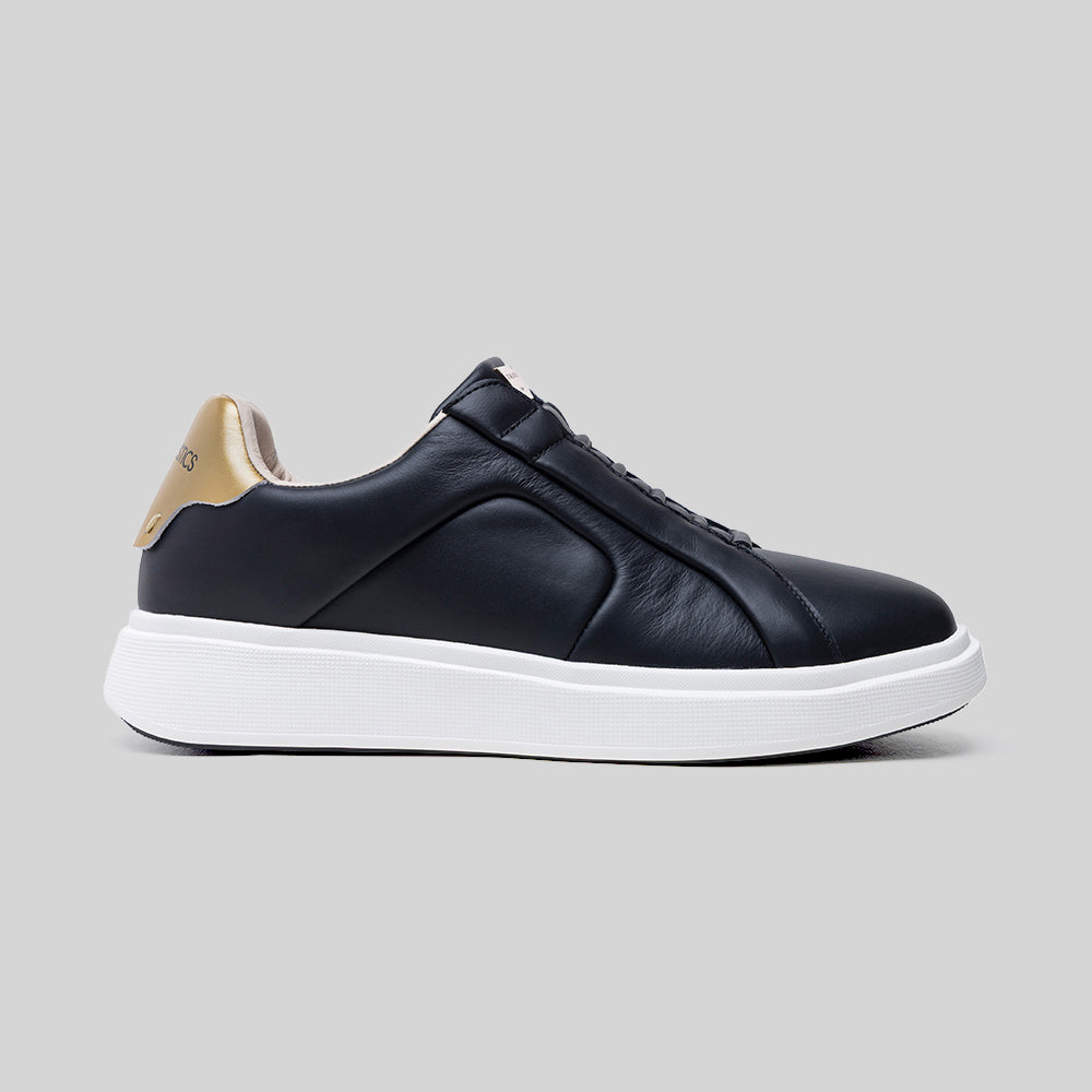 Women's Icon Prestige Black Gold Leather Sneakers 902361-033