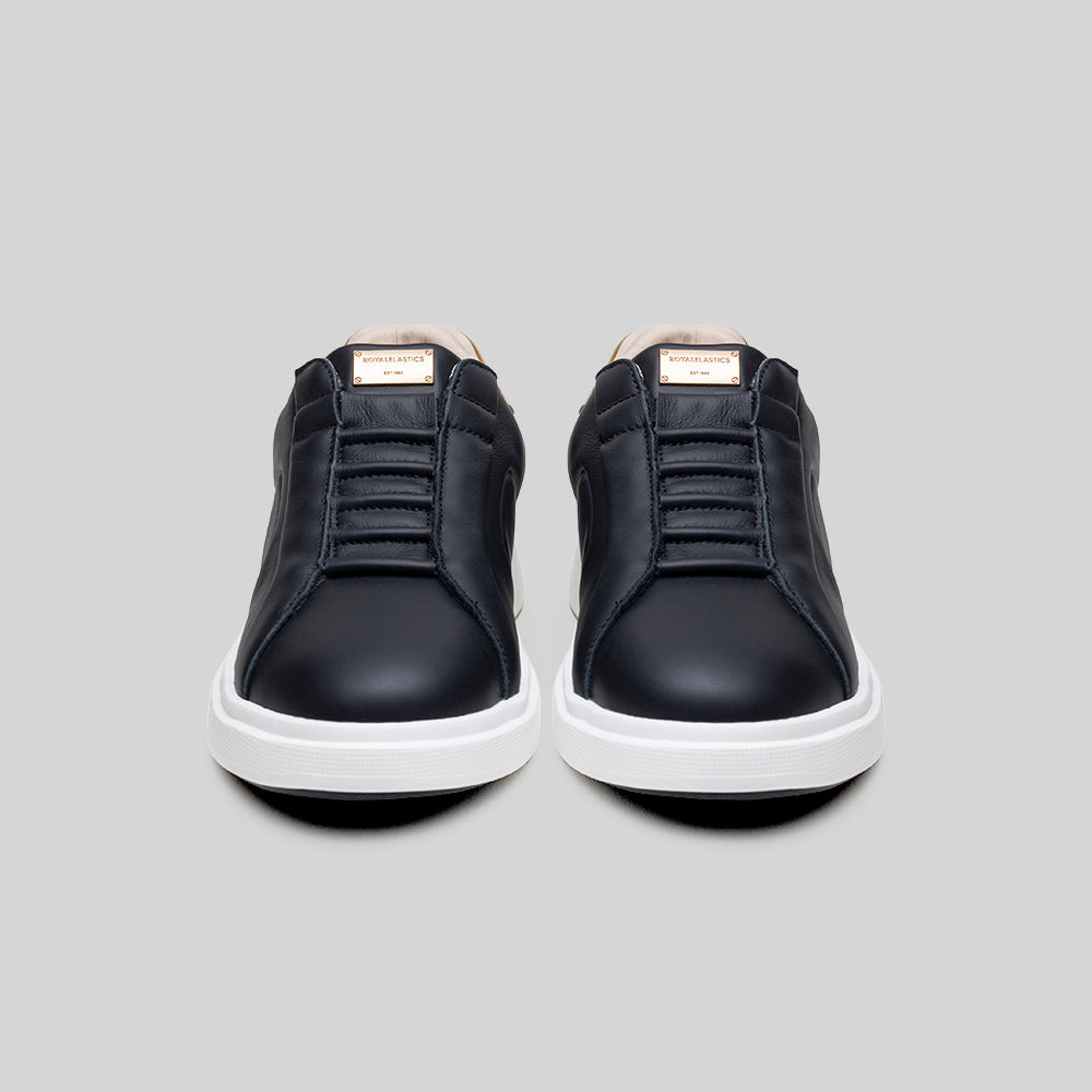 Women's Icon Prestige Black Gold Leather Sneakers 902361-033-3