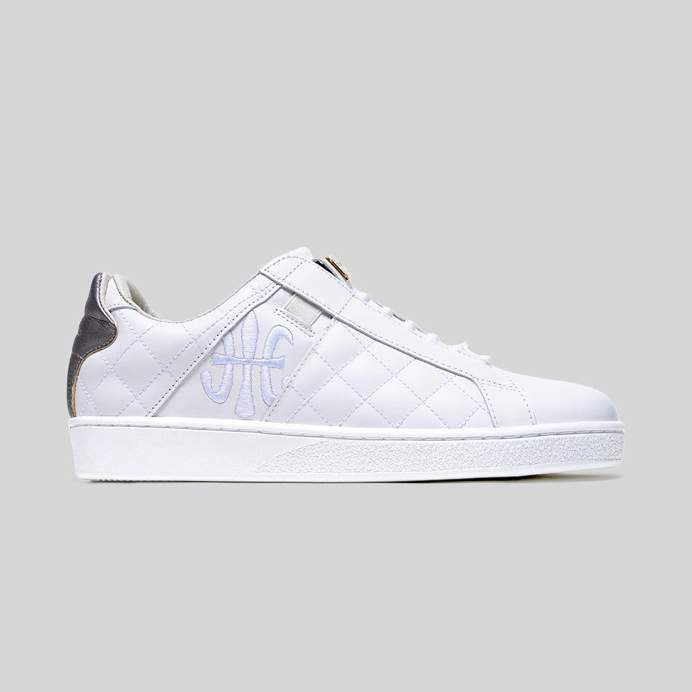 Women's Icon Lux White Silver Leather Sneakers 902561-087