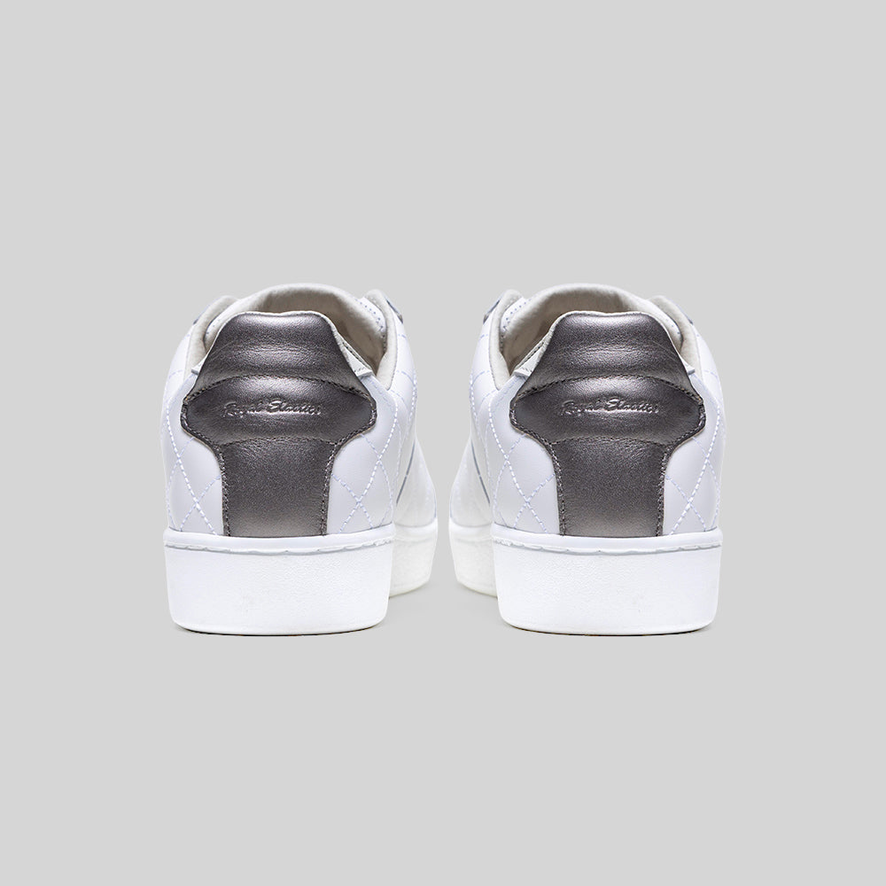 Women's Icon Lux White Silver Leather Sneakers 902561-087-3