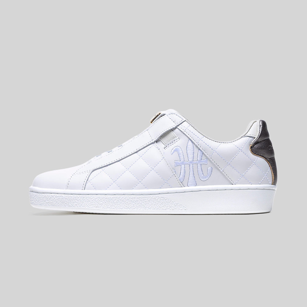Women's Icon Lux White Silver Leather Sneakers 902561-087-6