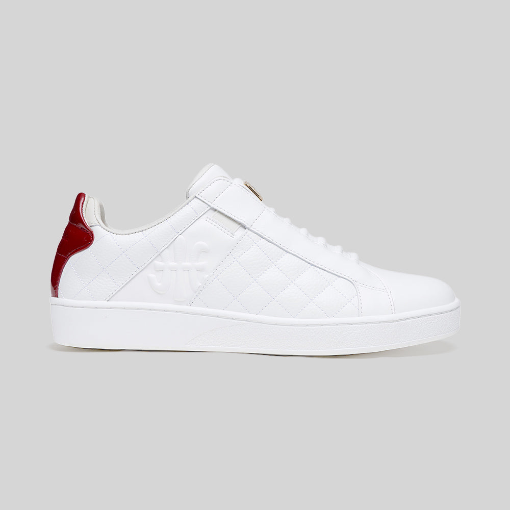 Women's Icon Lux White Red Beige Leather Sneakers 902562-001-1