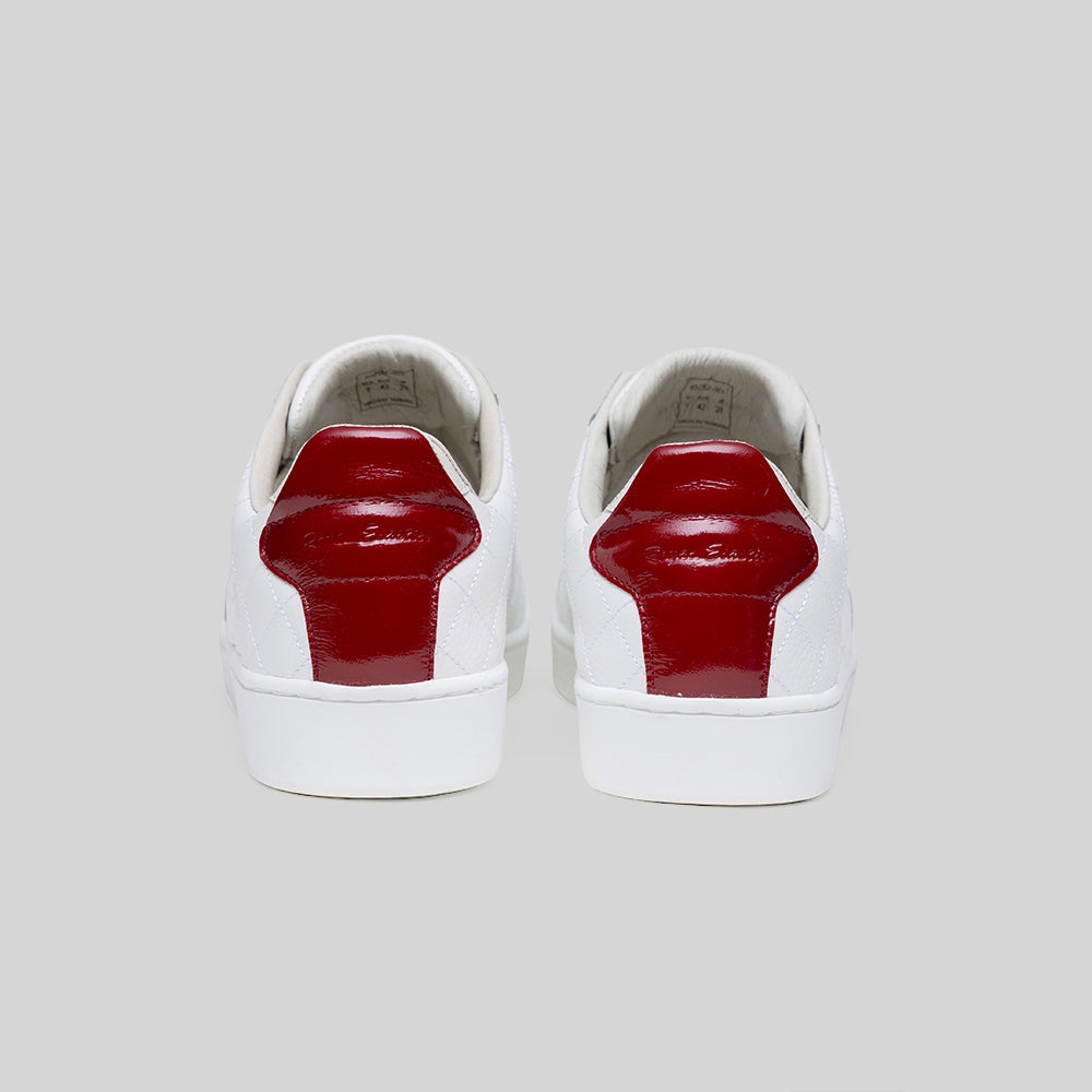 Women's Icon Lux White Red Beige Leather Sneakers 902562-001-4