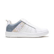 Women's Icon 2.0 White Beige Gray Logo Leather Sneakers