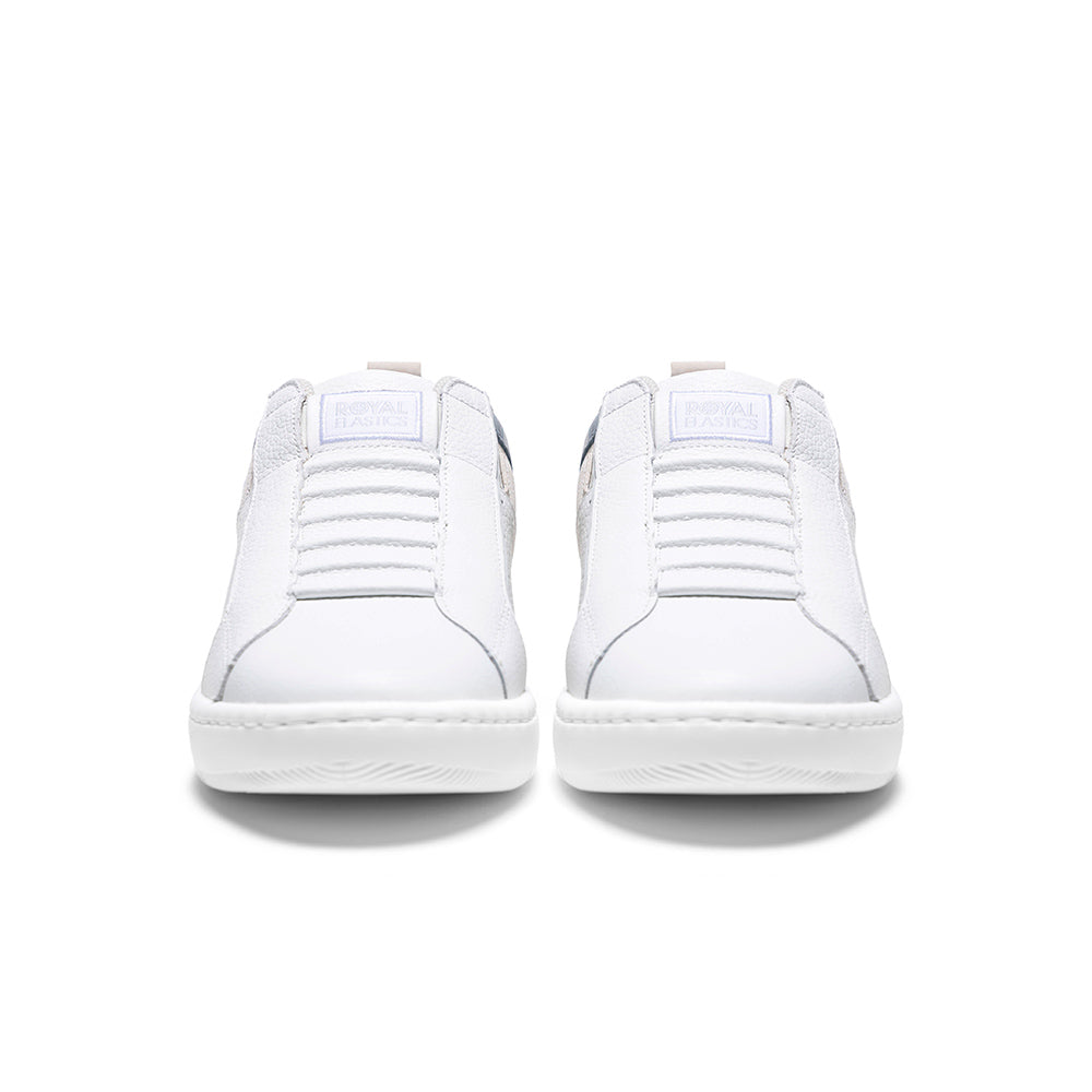 Women's Icon 2.0 White Beige Gray Logo Leather Sneakers