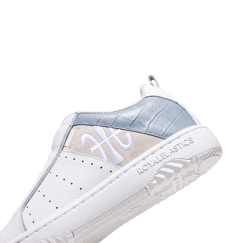 Women's Icon 2.0 White Beige Gray Logo Leather Sneakers