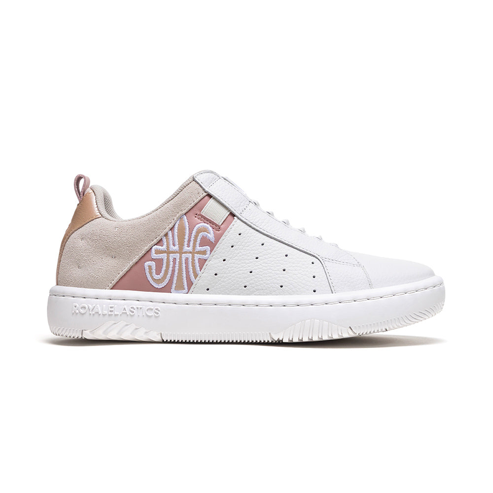 Women's Icon 2.0 White Pink Beige Logo Leather Sneakers 906553-001