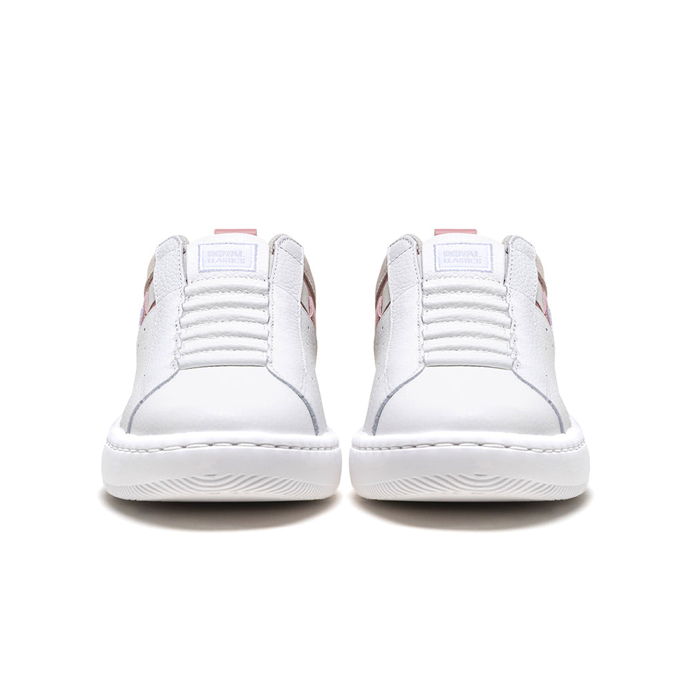 Women's Icon 2.0 White Pink Beige Logo Leather Sneakers 906553-001-2