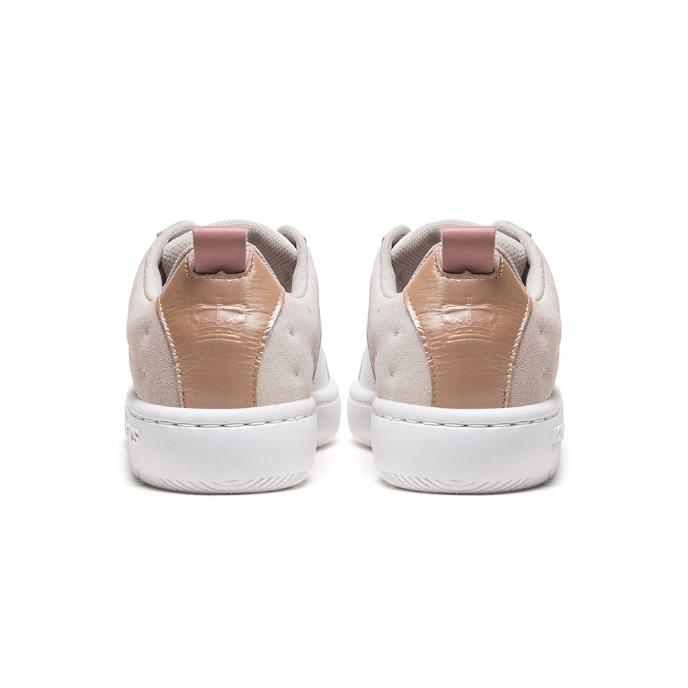 Women's Icon 2.0 White Pink Beige Logo Leather Sneakers 906553-001-3