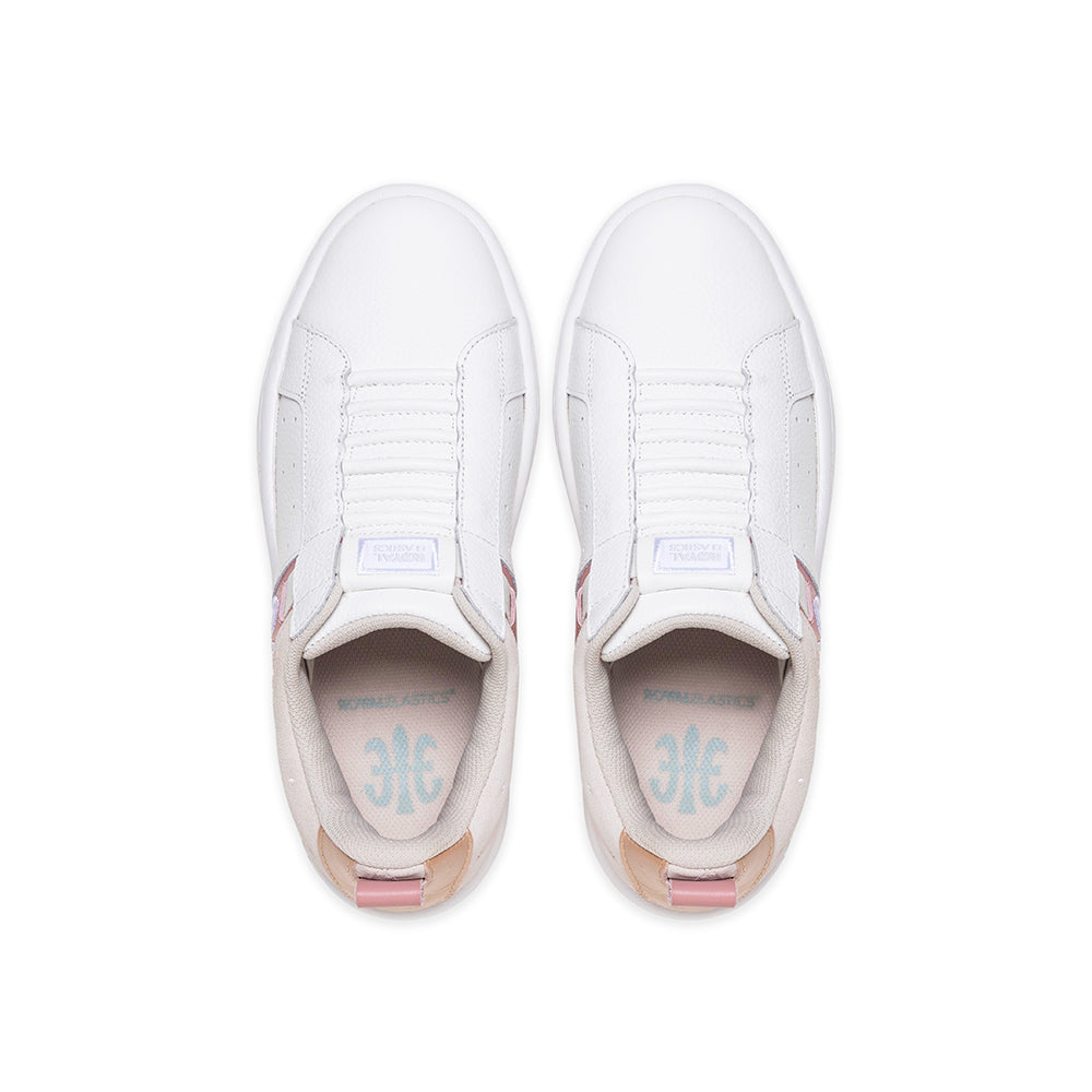 Women's Icon 2.0 White Pink Beige Logo Leather Sneakers 906553-001-4