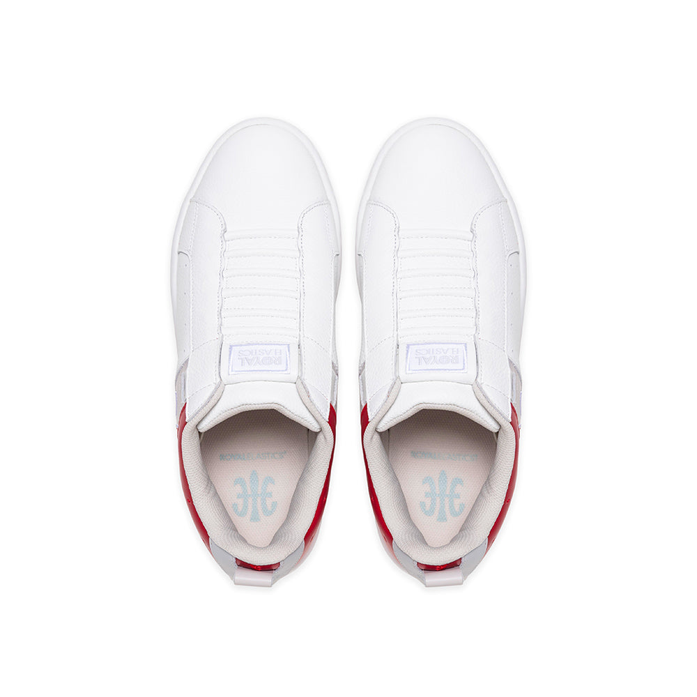 Women's Icon 2.0 White Red Gray Logo Leather Sneakers 906553-010-4