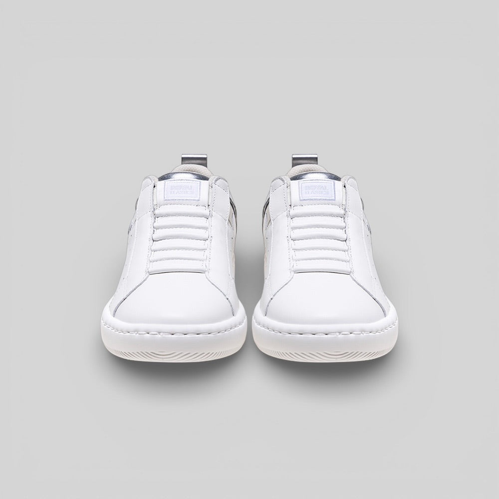 Women's Icon 2.0 White Silver Logo Leather Sneakers 906561-008-2