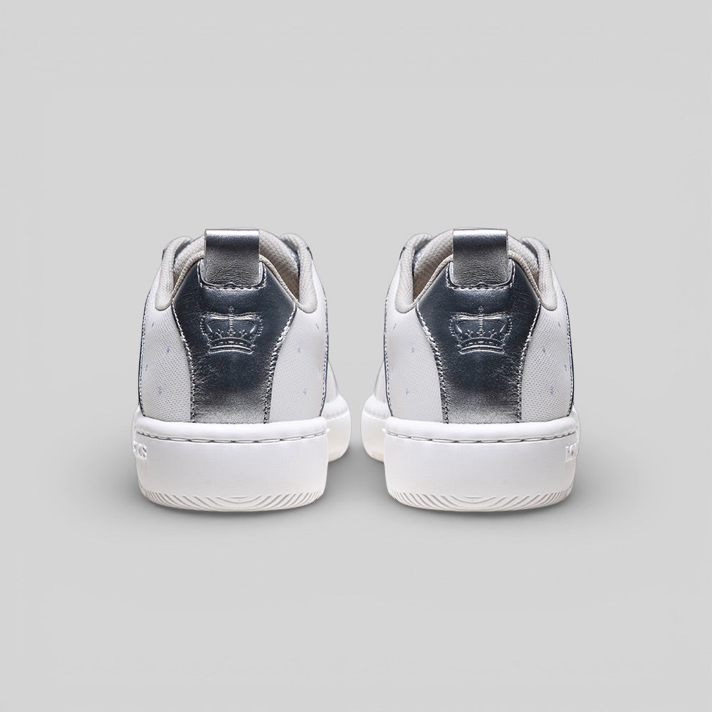 Women's Icon 2.0 White Silver Logo Leather Sneakers 906561-008-3