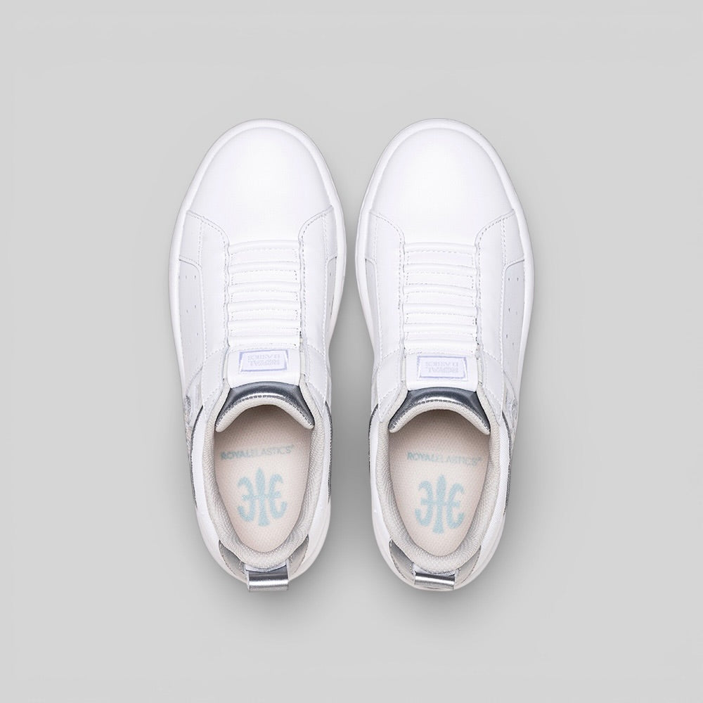 Women's Icon 2.0 White Silver Logo Leather Sneakers 906561-008-4