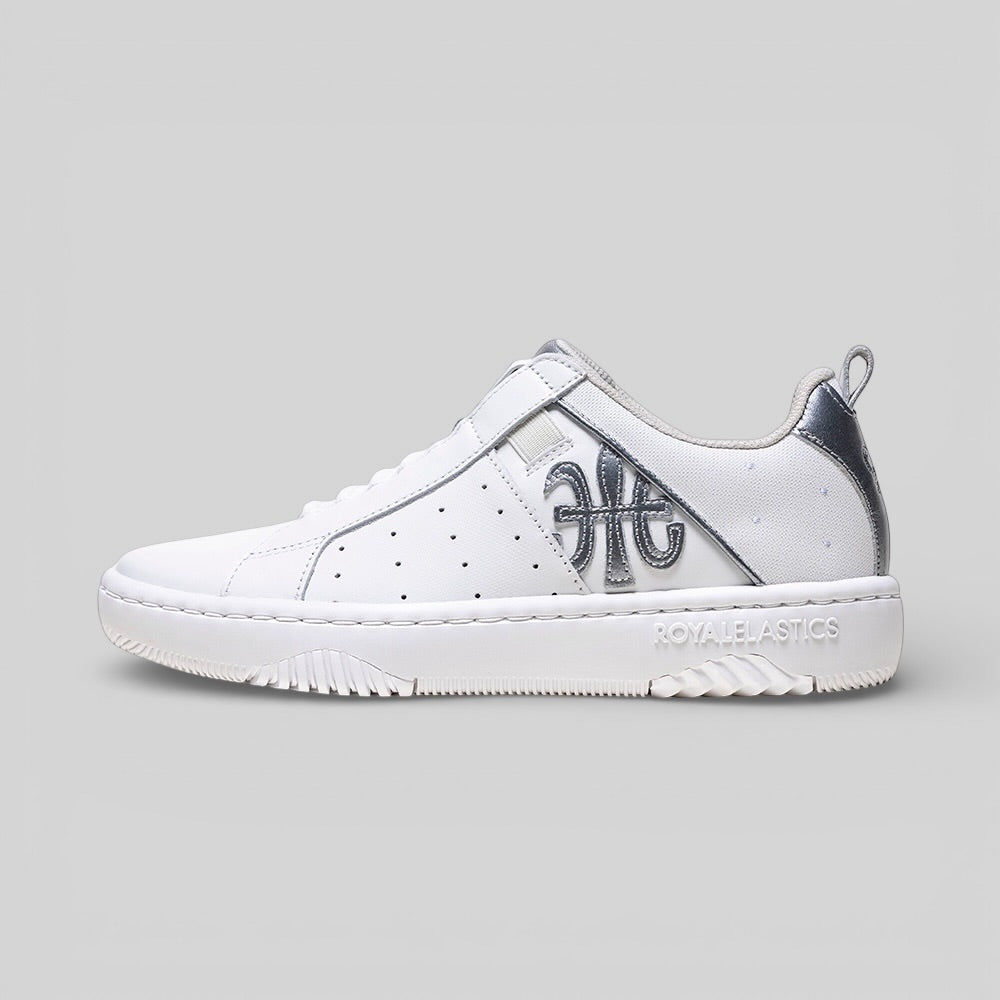 Women's Icon 2.0 White Silver Logo Leather Sneakers 906561-008-6
