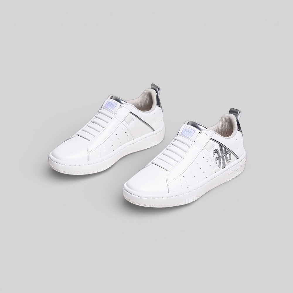 Women's Icon 2.0 White Silver Logo Leather Sneakers 906561-008-7